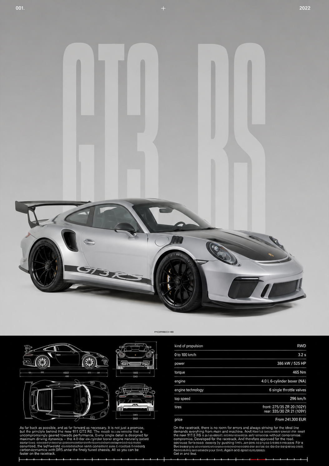 Pack 3 affiche Porsche 911 GT3-RS !